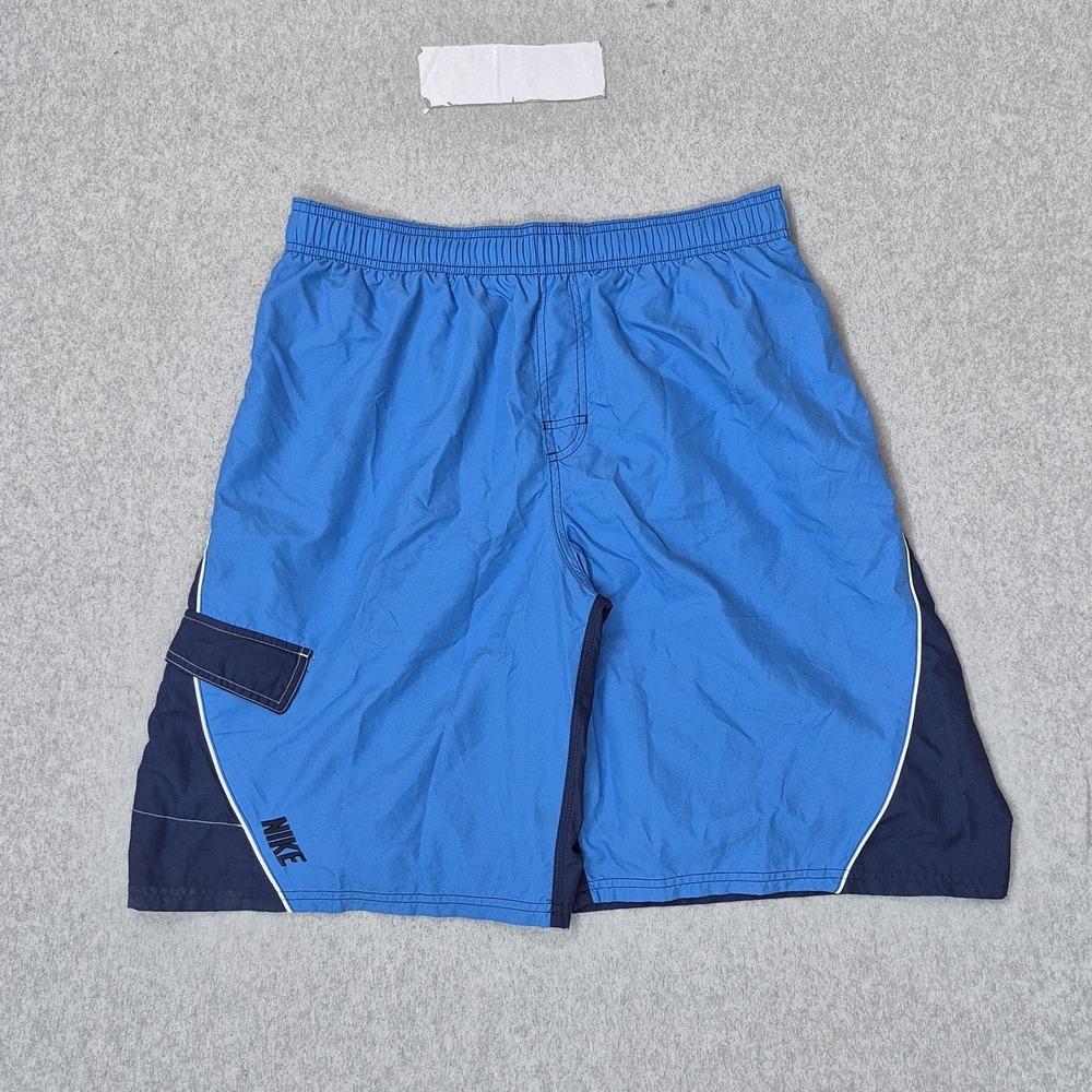 Nike Men Shorts L Blue Swimwear Colorblock Board Shorts Y2K